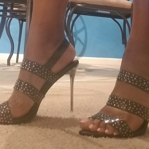 Bebe Strappy Rhinestone Heel - Picture 4 of 5